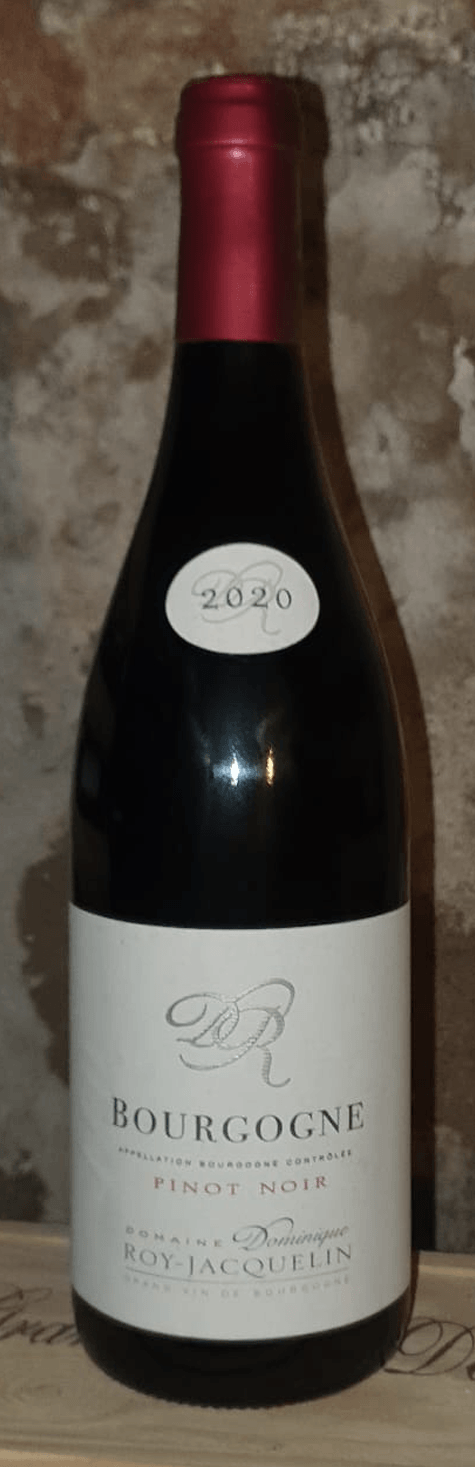 Bouteille de Bourgogne Pinot Noir, Domaine Roy-Jacquelin, vin rouge de Bourgogne